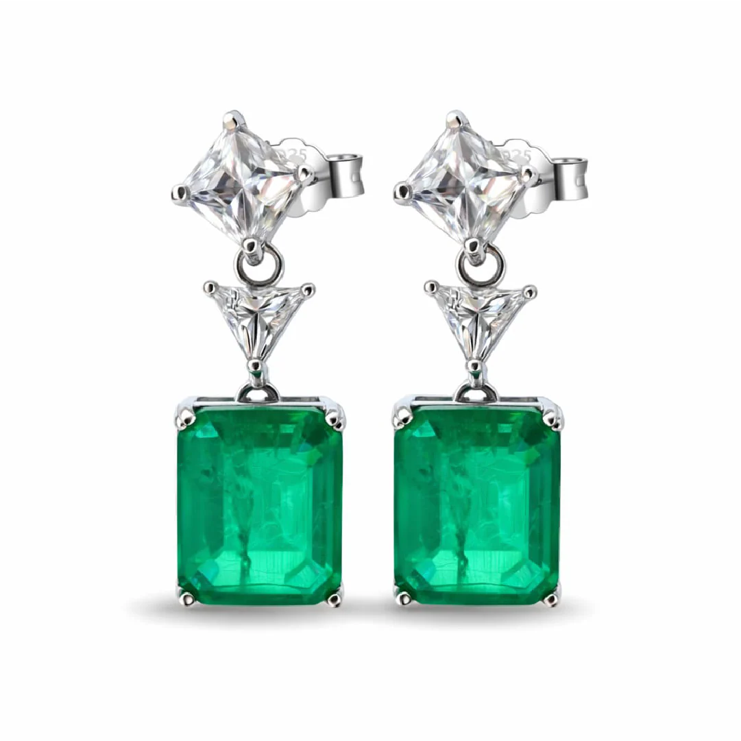 Arete Largo Esmeralda  Rombo