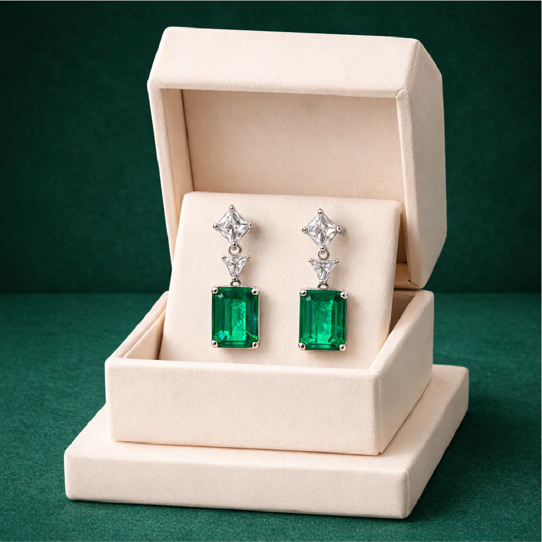 Arete Largo Esmeralda  Rombo