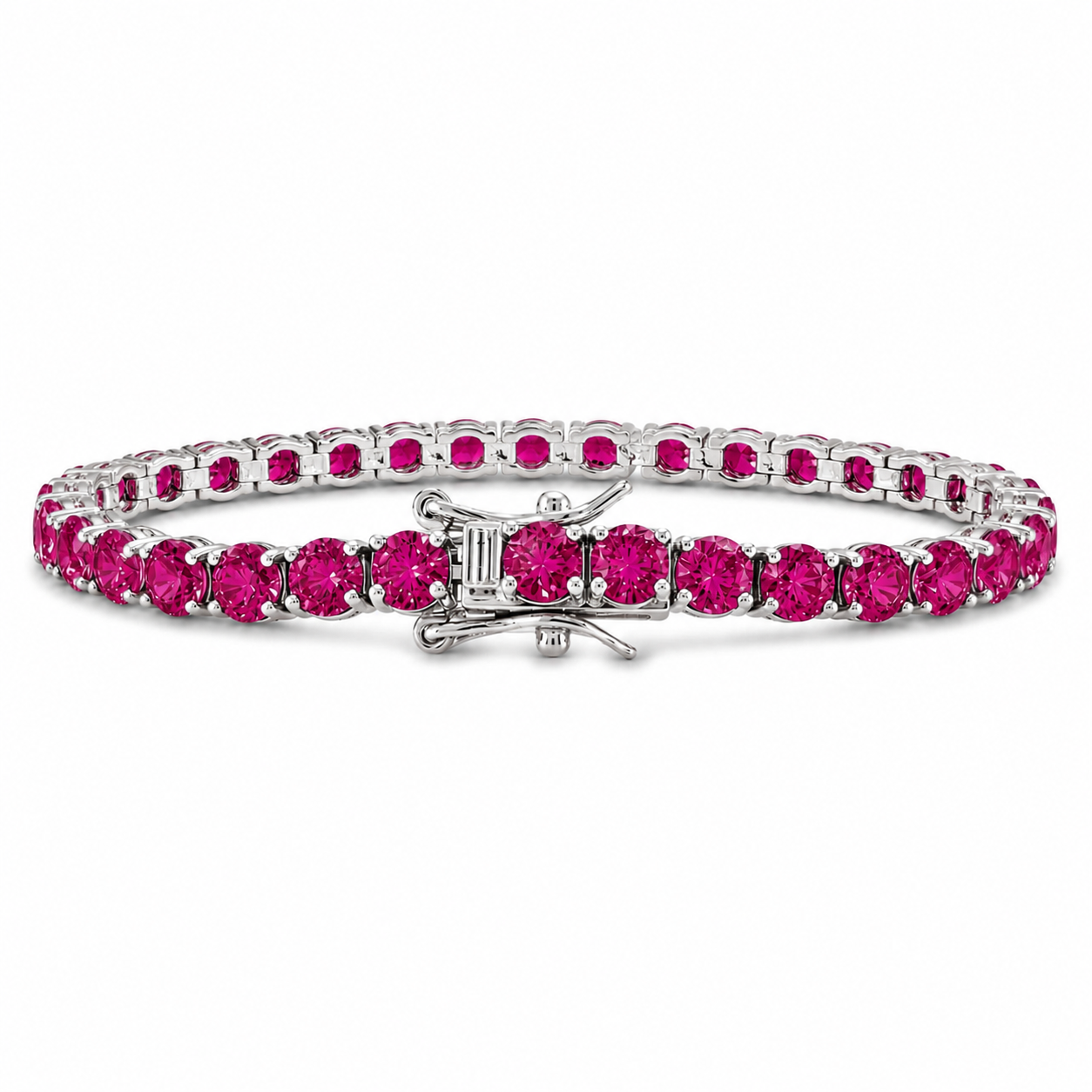 Pulso Tenis Zafiro Rosa 4mm
