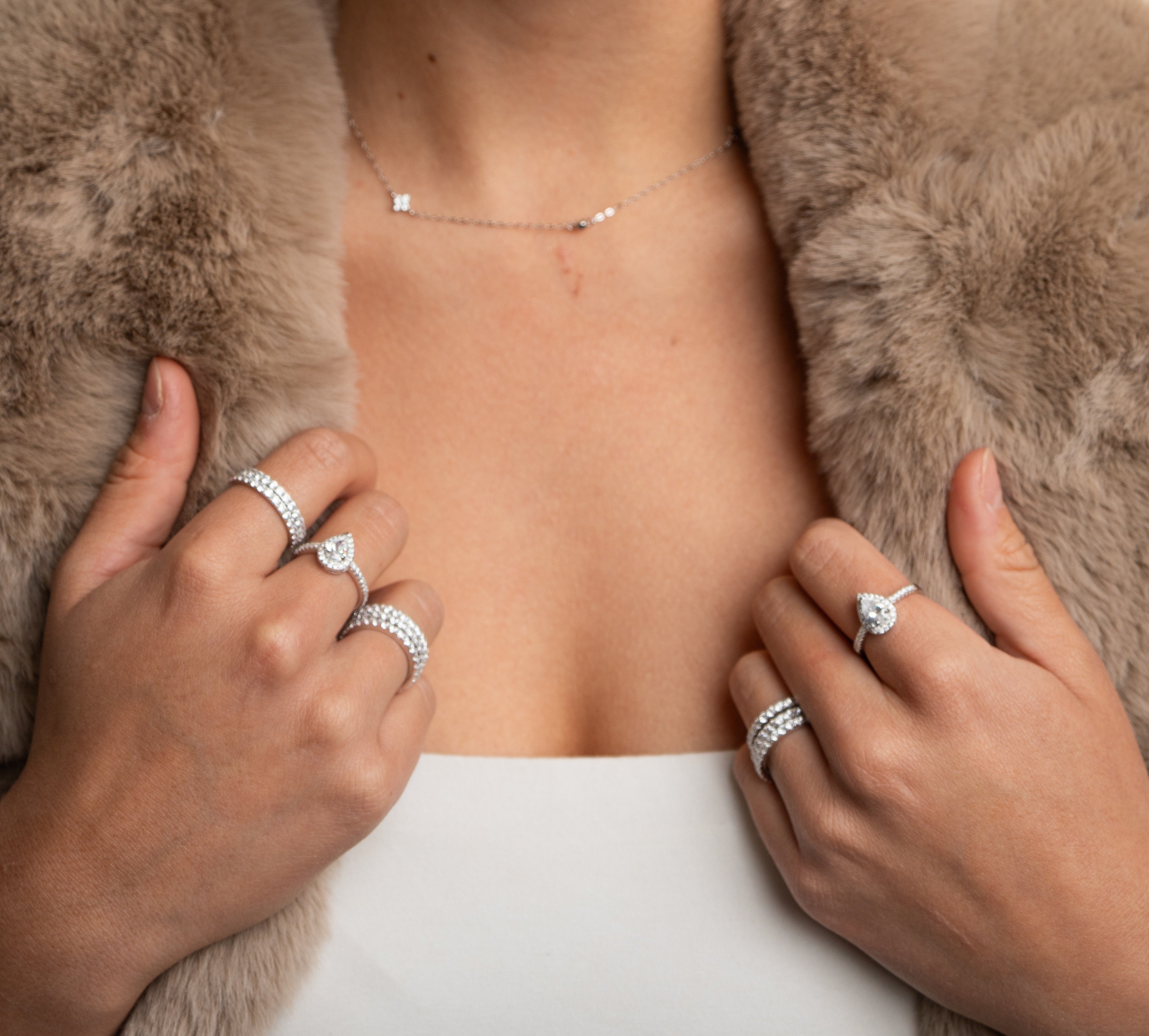 Pear Halo Ring