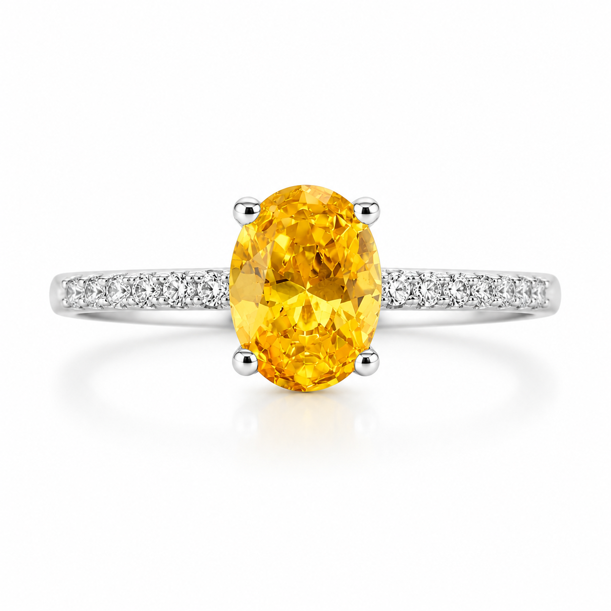 Golden Citrine Ring Zirconia