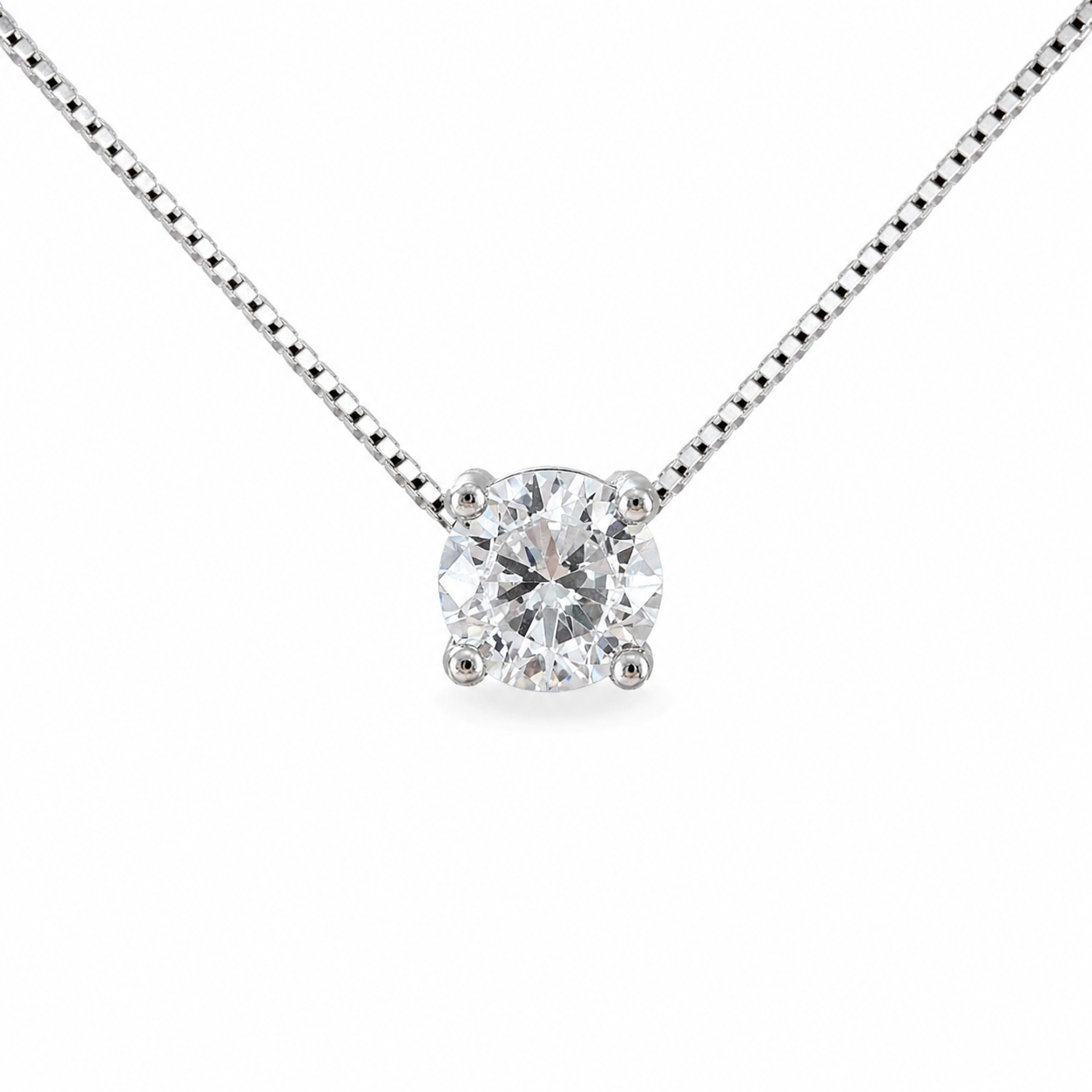 Round Solitaire Zirconia Necklace