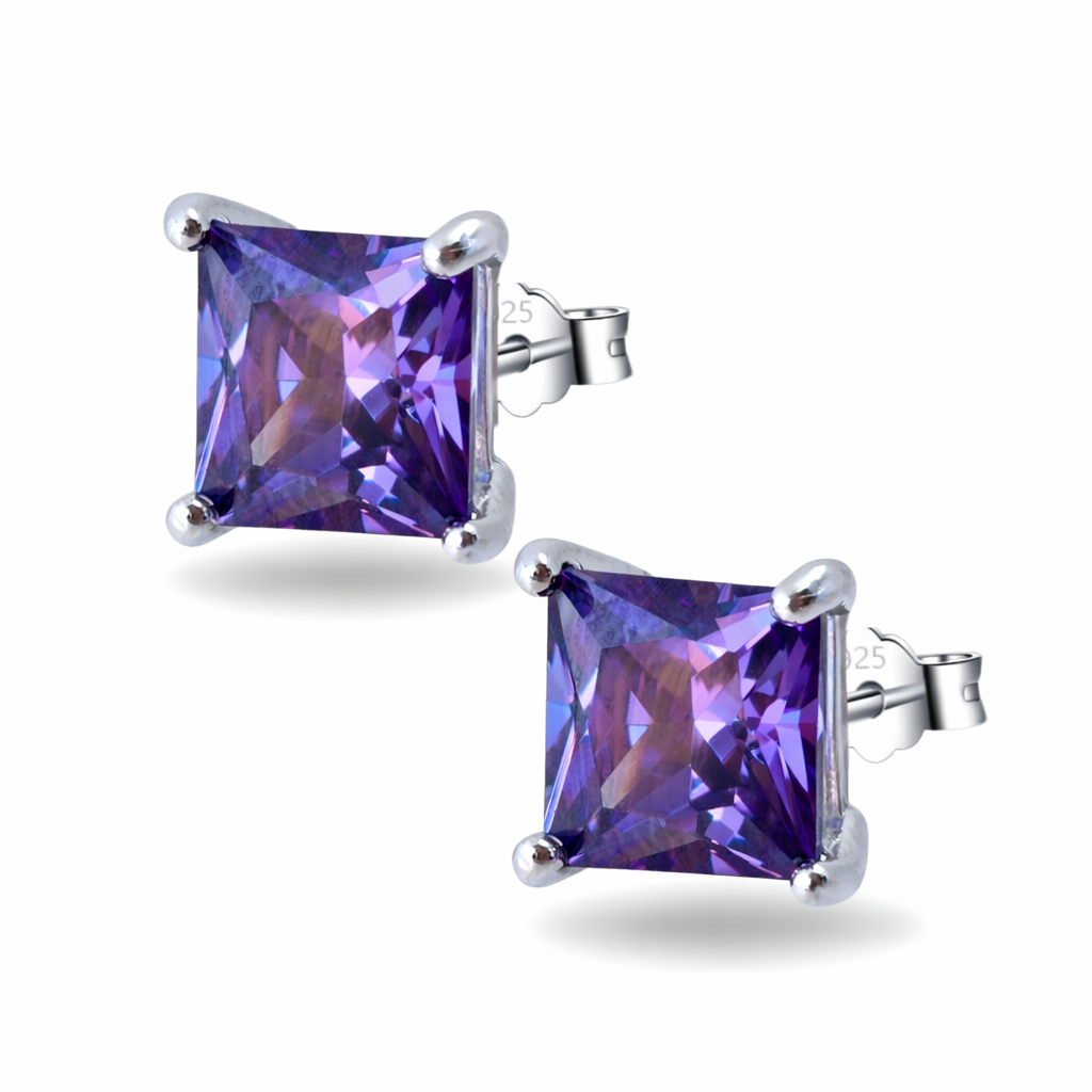 Studs Tanzanite Princess Cut