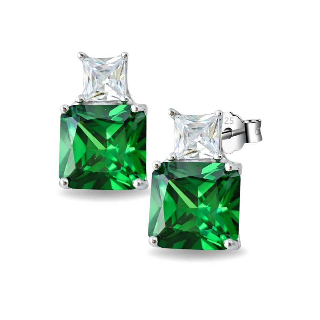 Studs Green Sapphire Duo