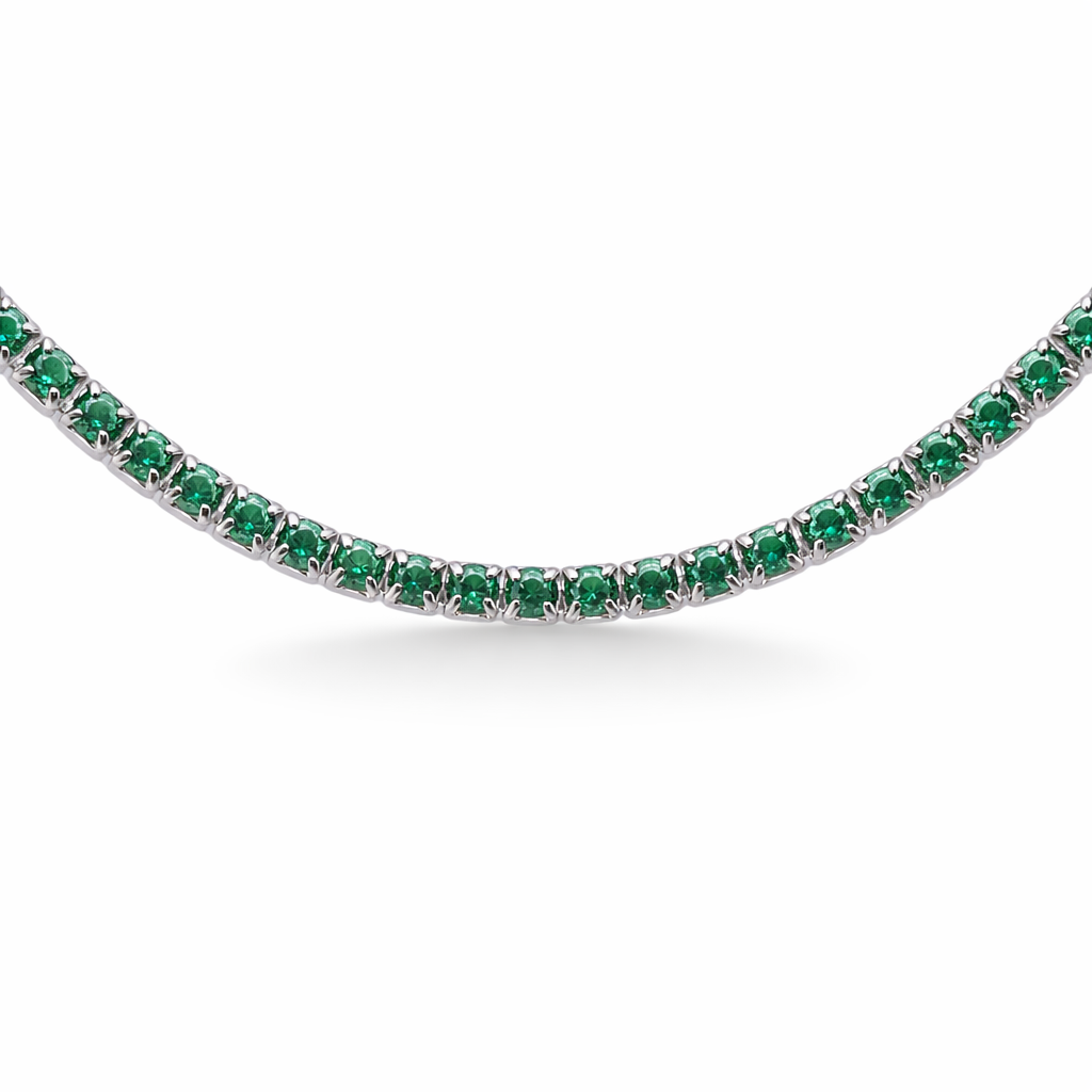 Choker Tenis Esmeralda 2mm