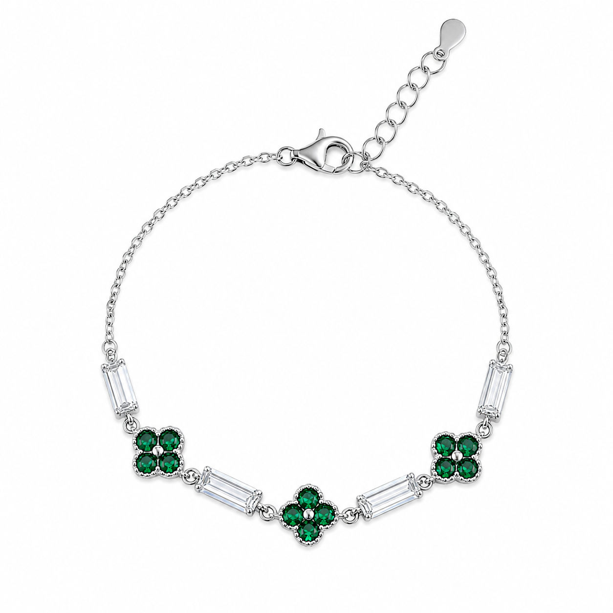 Fleur Emerald Baguette Bracelet