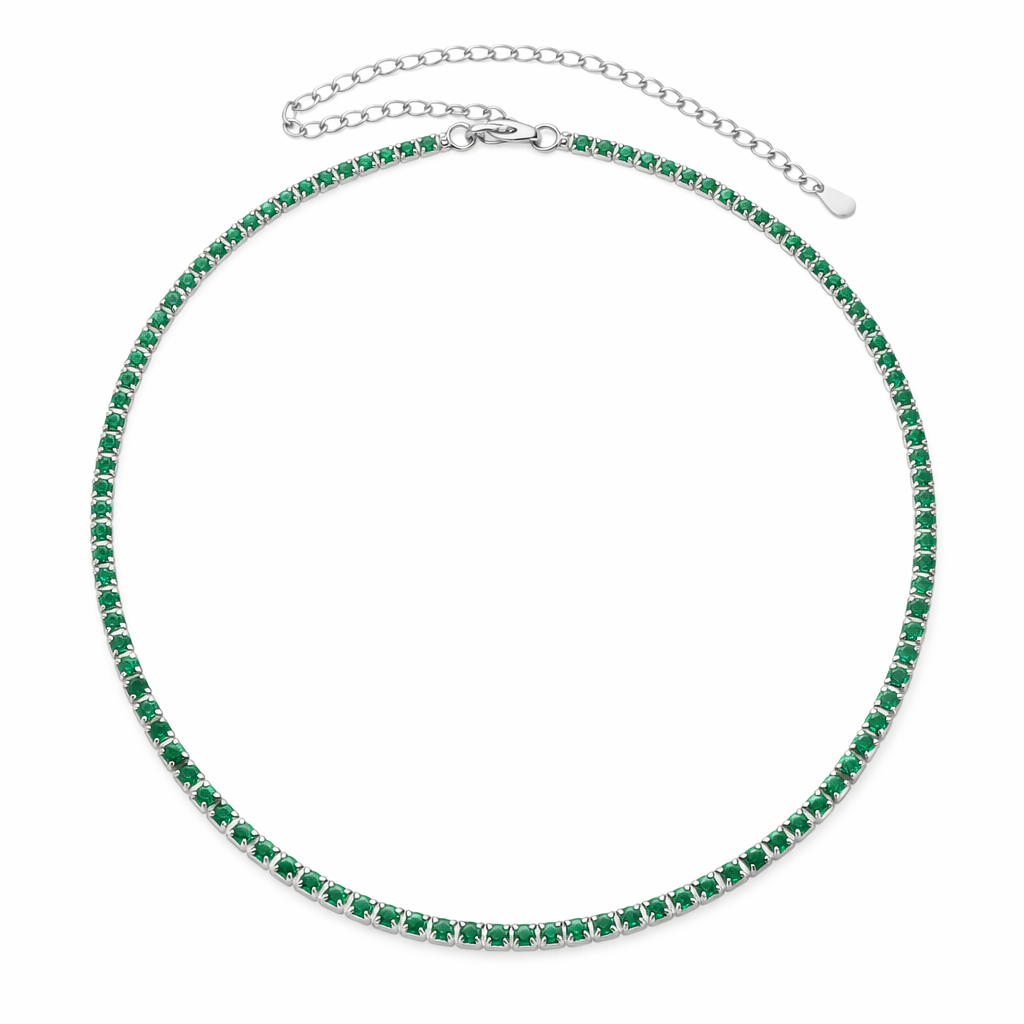 Choker Tenis Esmeralda 2mm