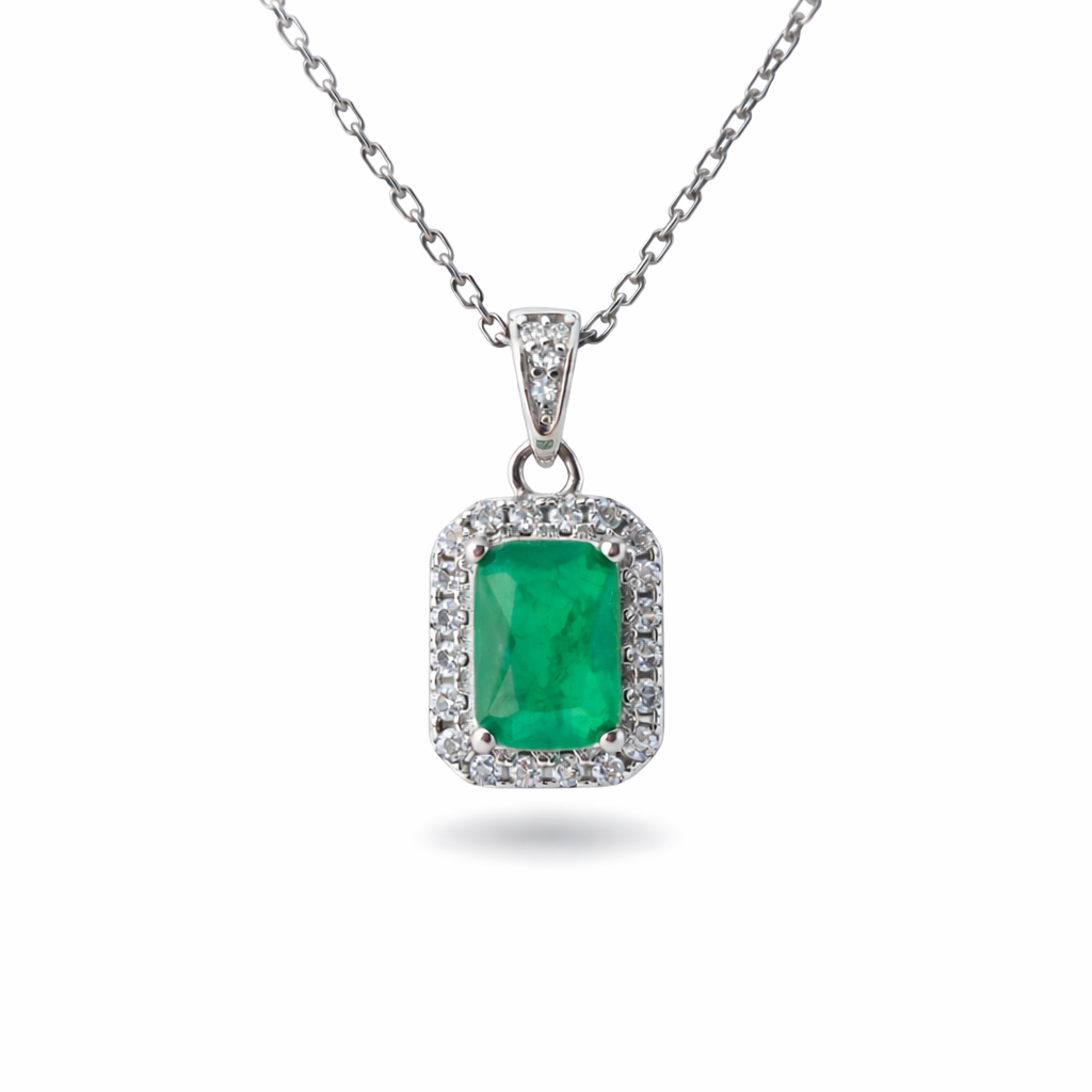 Emerald Halo Pendant
