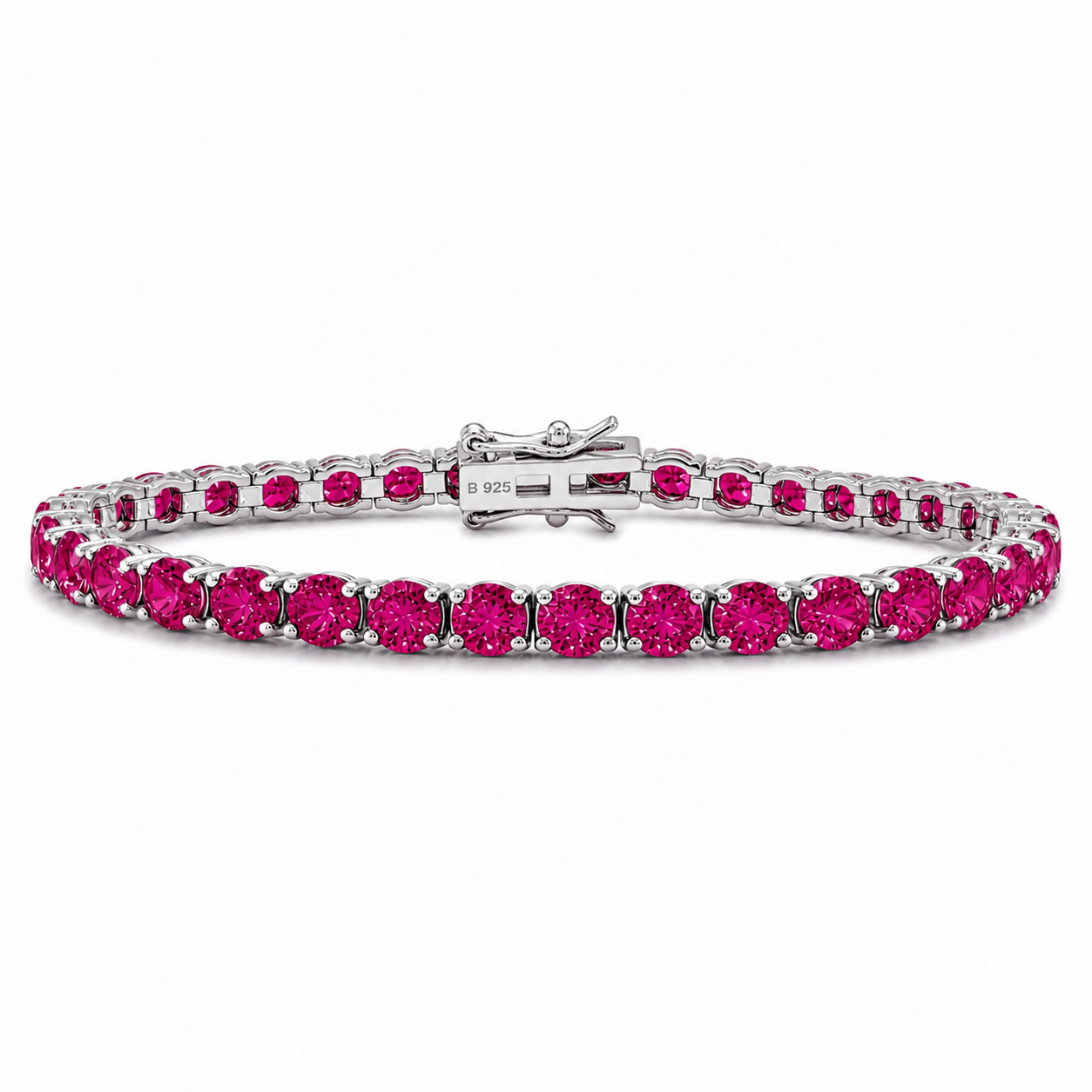 Pulso Tenis Zafiro Rosa 4mm