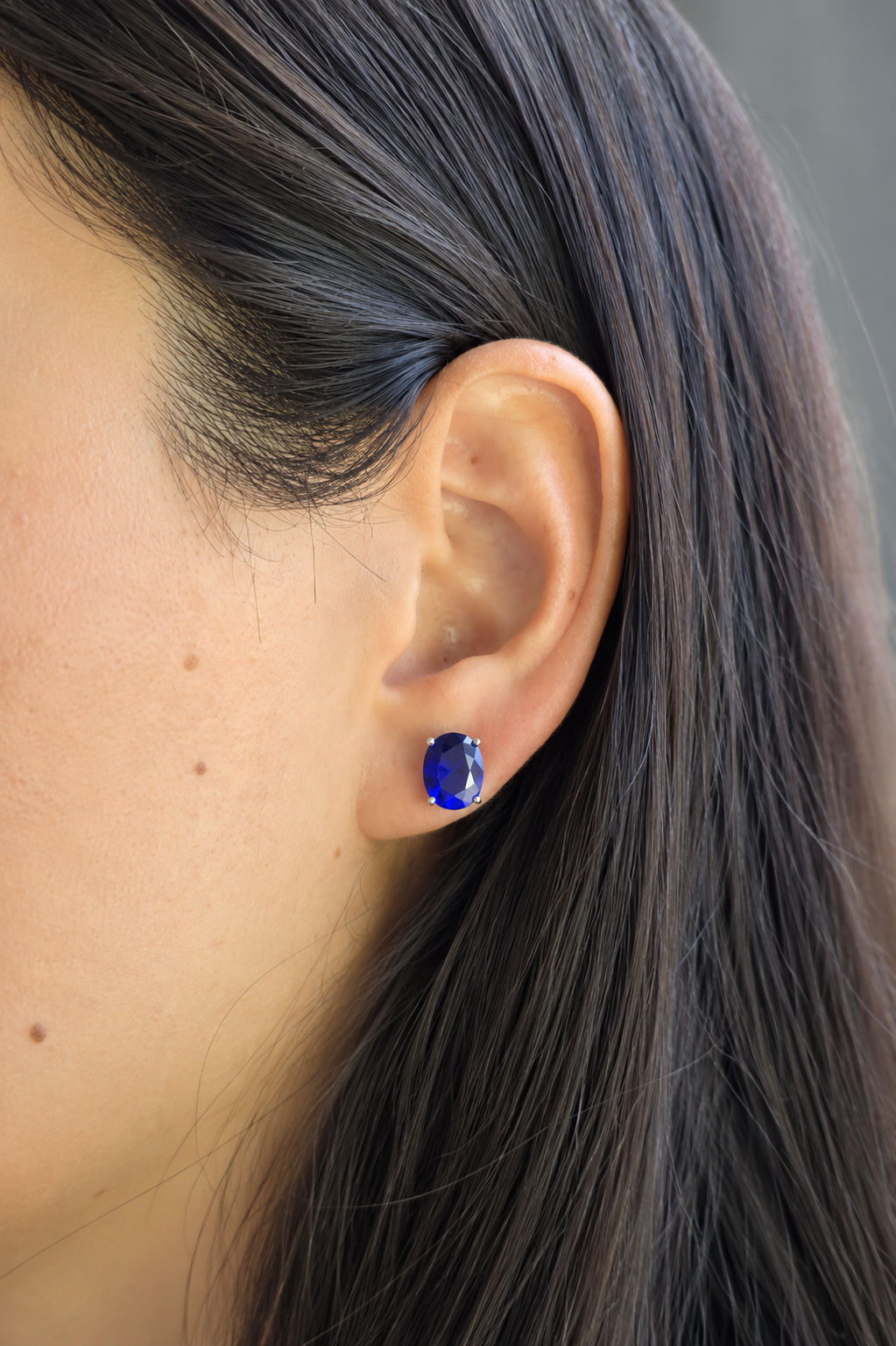 Oval Sapphire Studs