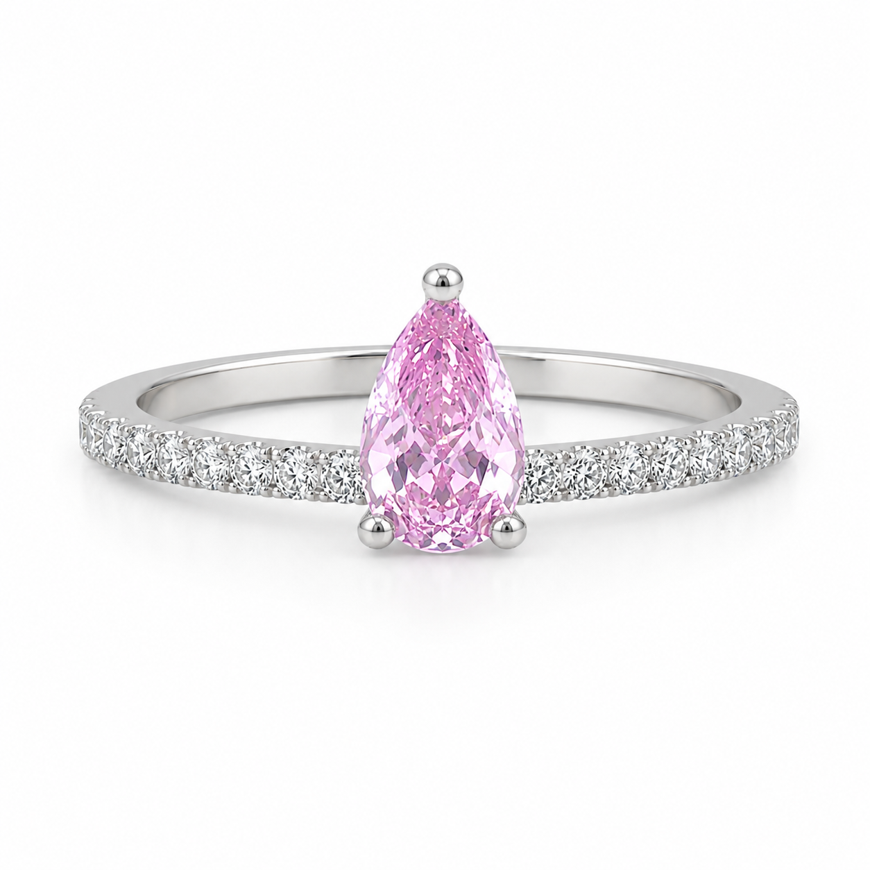 Kunzite Pear Solitaire