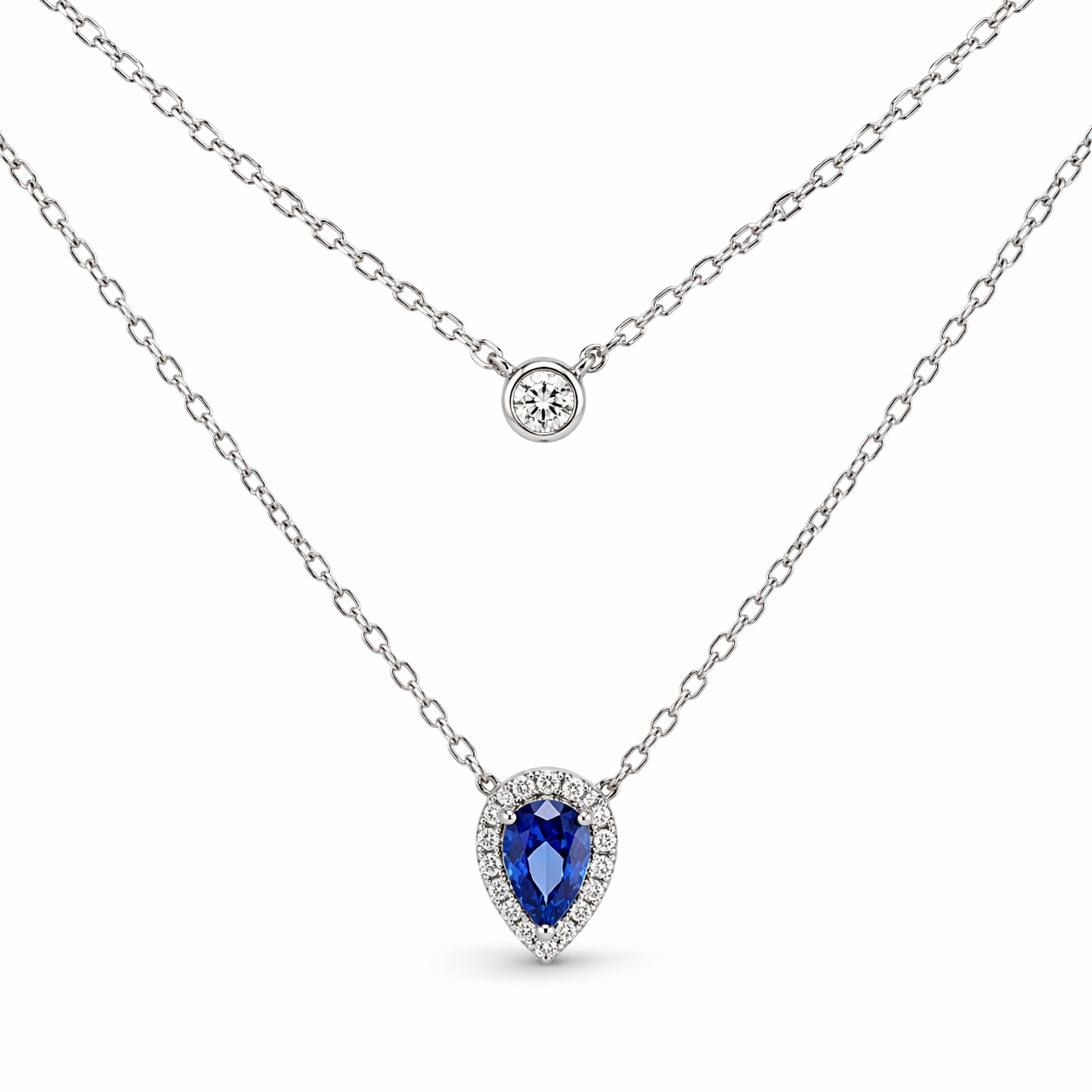 Blue Sapphire Double Layer Necklace