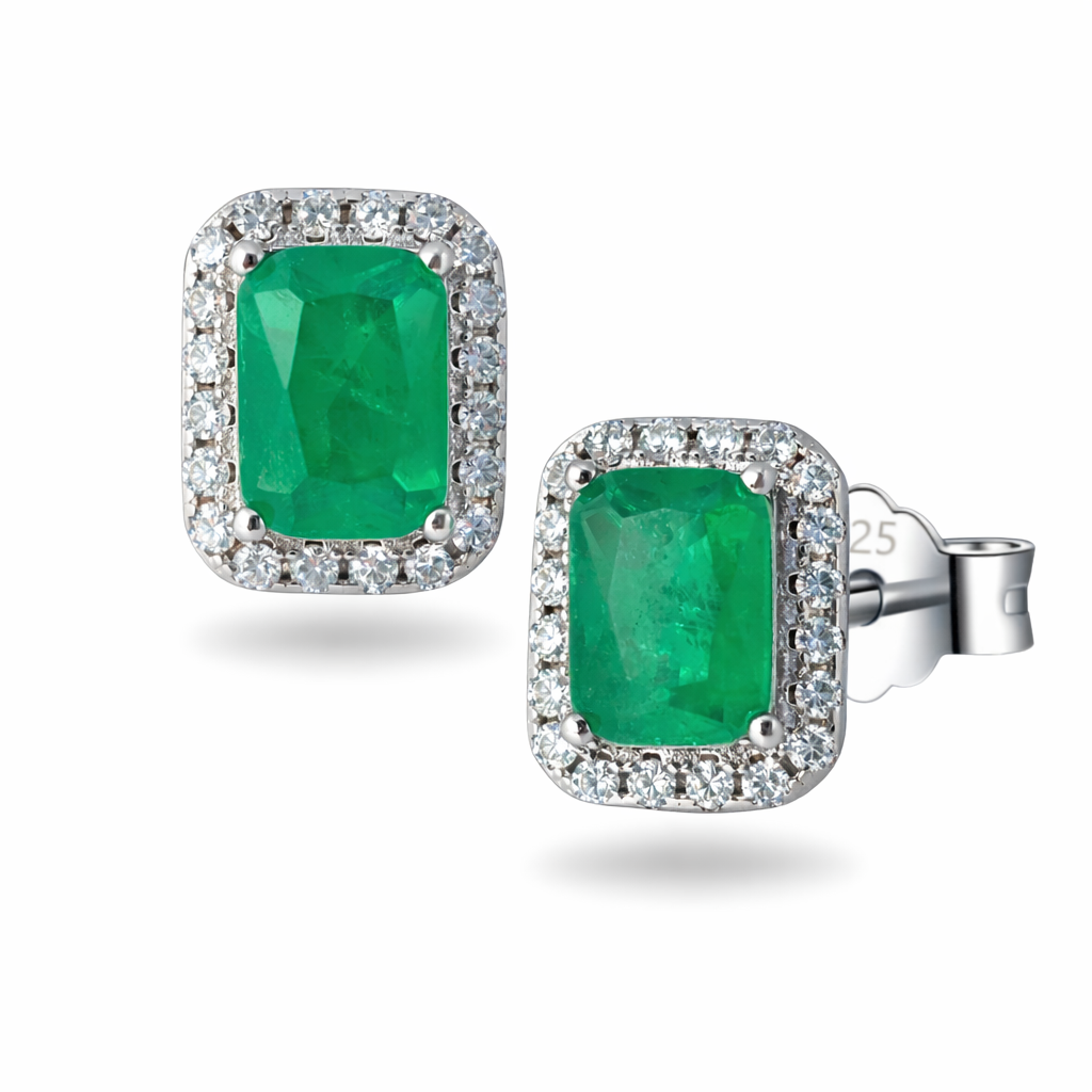 Studs Emerald Halo