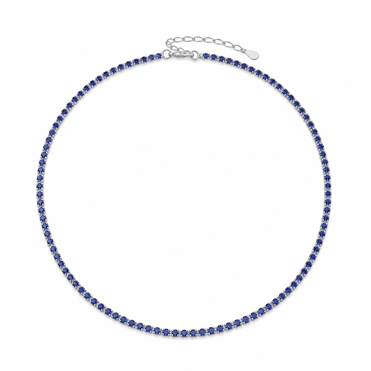 Collar tenis Zafiro Azul