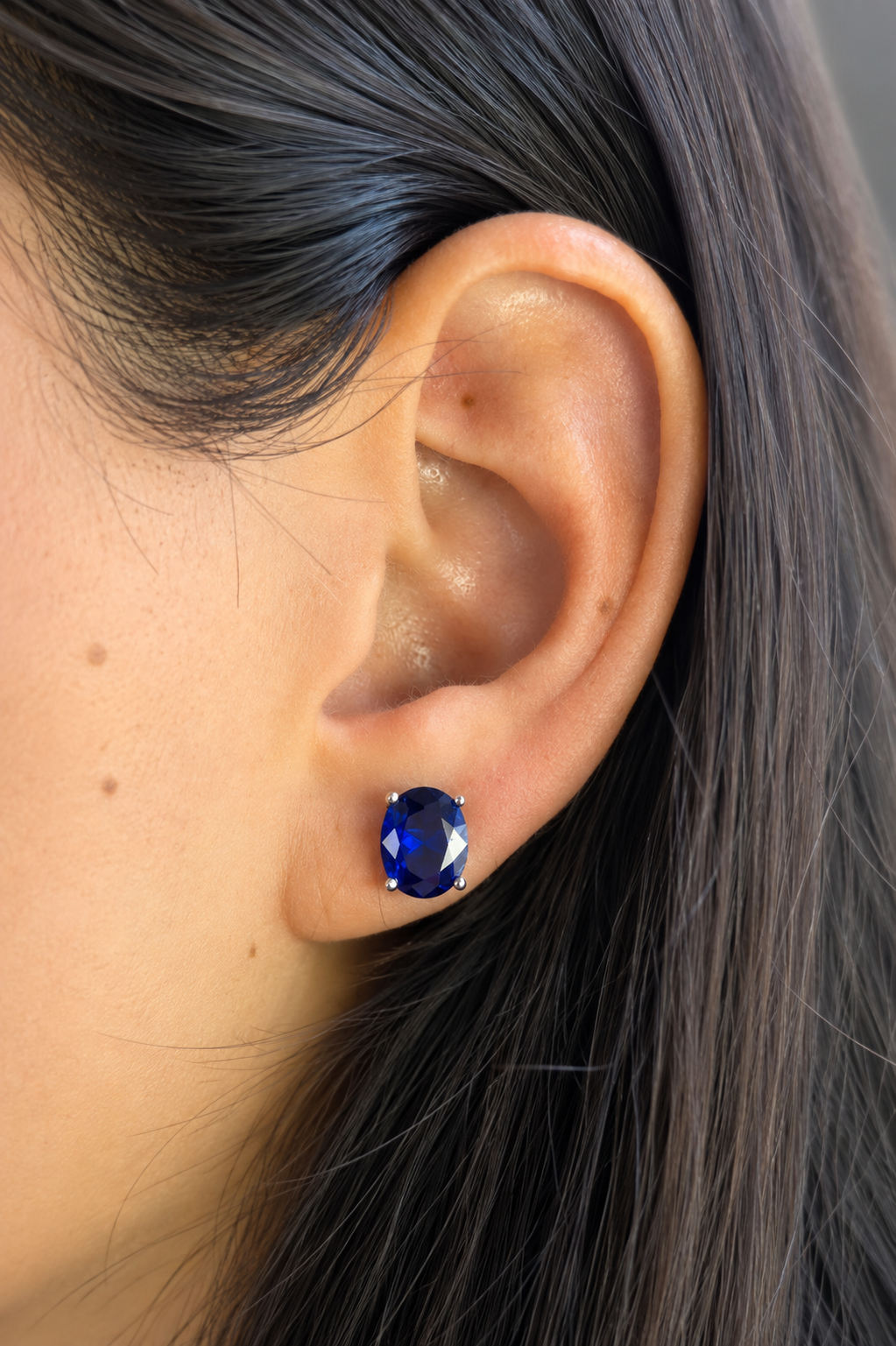 Oval Sapphire Studs
